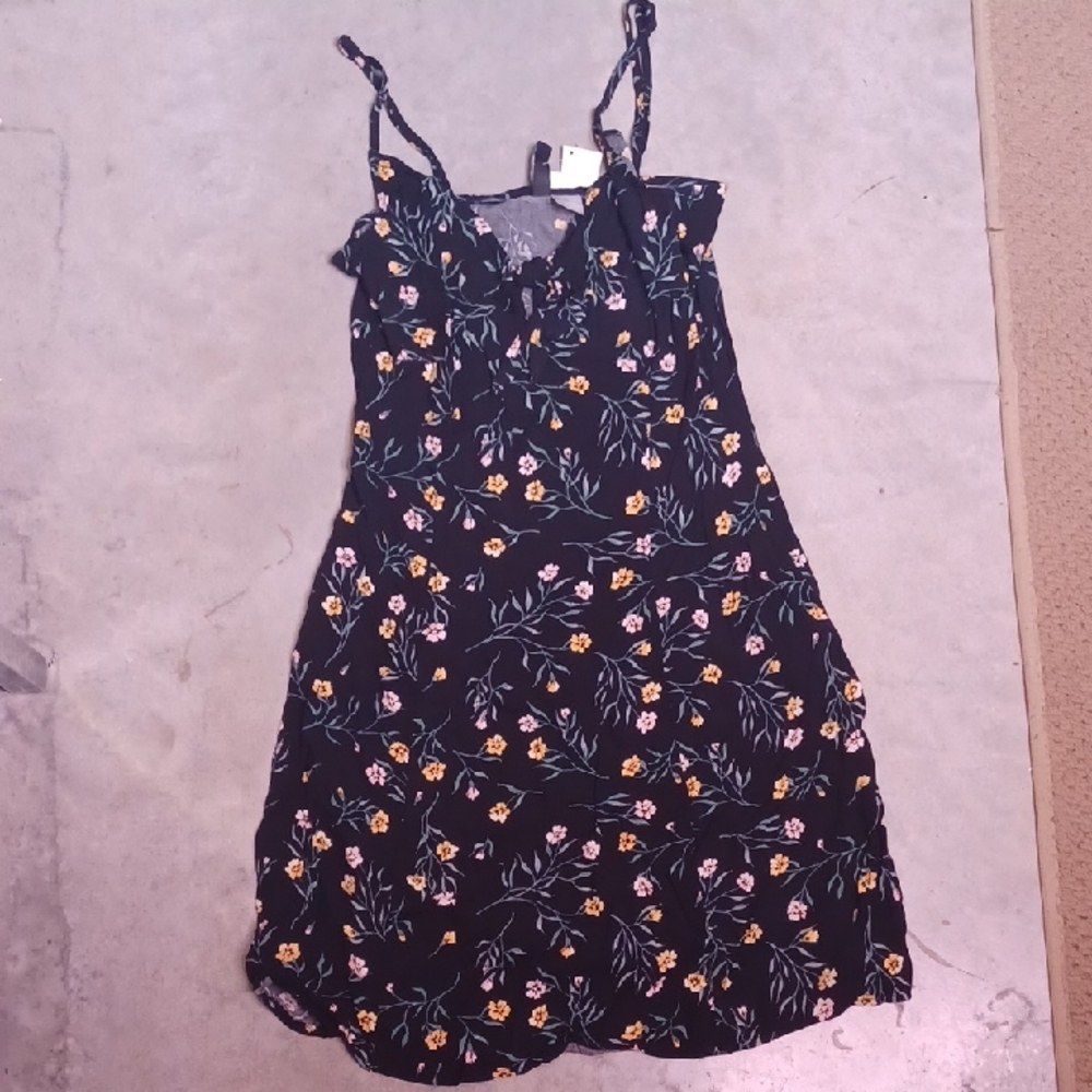 Black Floral Spaghetti Strap Sundress